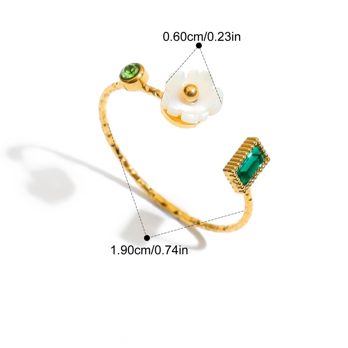 Light Luxury INS Style Pearl Adjustable Ring Simple Floral Non-Fading [206-209]