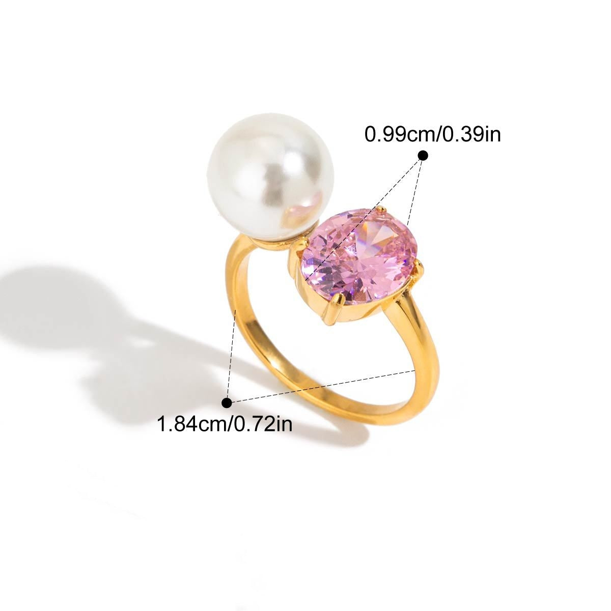 Light Luxury INS Style Pearl Adjustable Ring Simple Floral Non-Fading [206-209]
