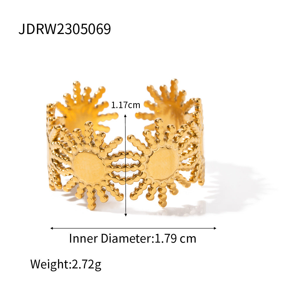 Natural Stone Open Adjustable Ring Luxury INS Non-Fading Design [250-255]