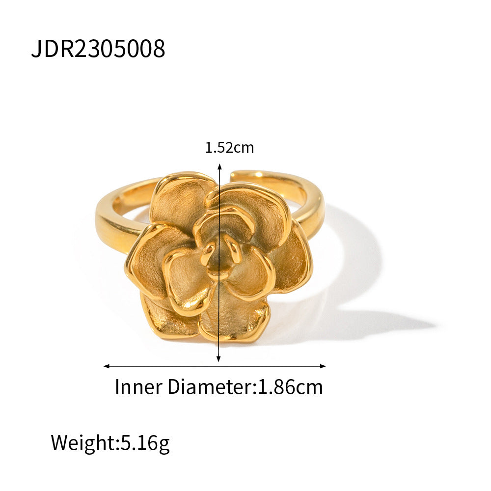 Natural Stone Open Adjustable Ring Luxury INS Non-Fading Design [250-255]