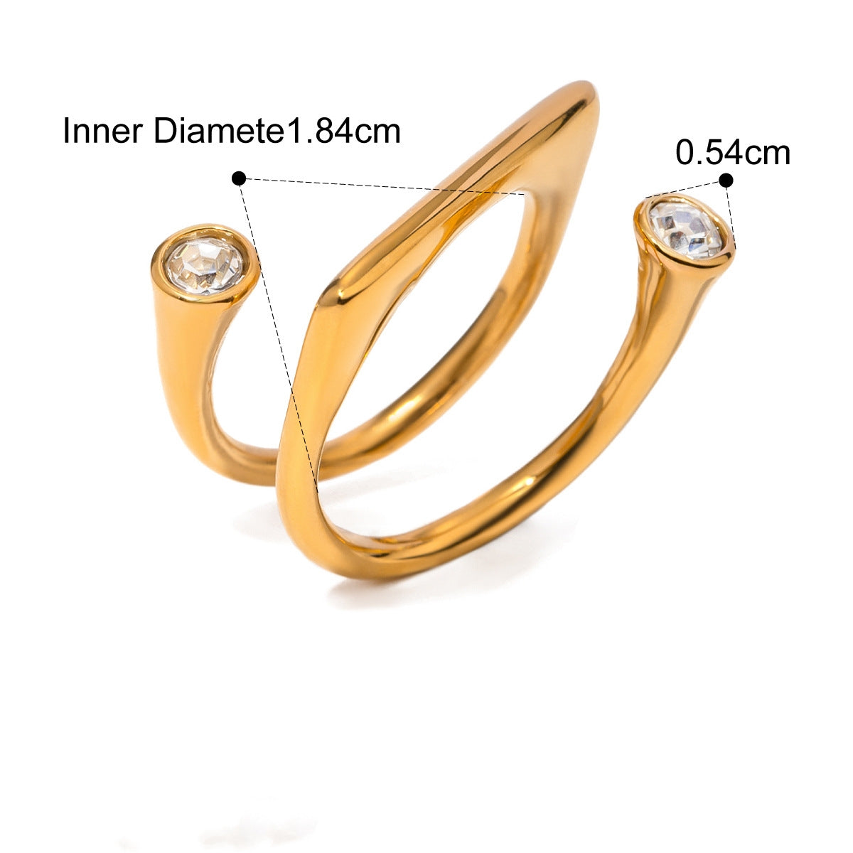 European American INS Style Simple Luxury Stackable Adjustable Non-Fading Ring  [260-264]