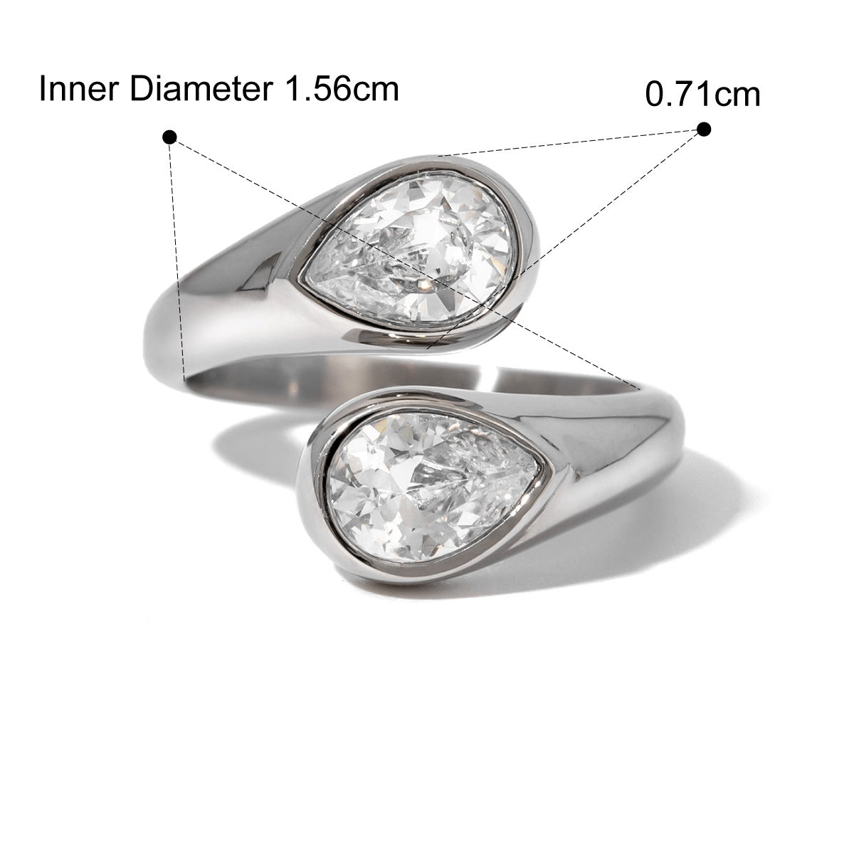 European American INS Style Simple Luxury Stackable Adjustable Non-Fading Ring  [260-264]