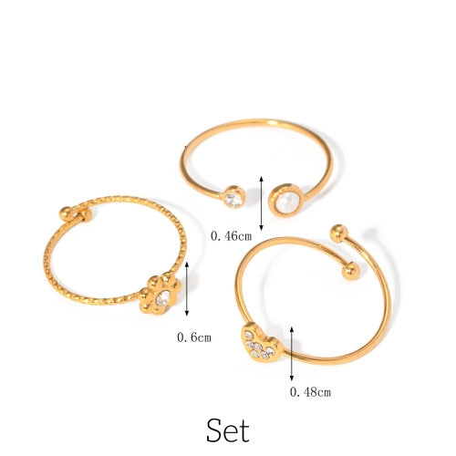 European American INS Style Simple Luxury Stackable Adjustable Non-Fading Ring  [260-264]