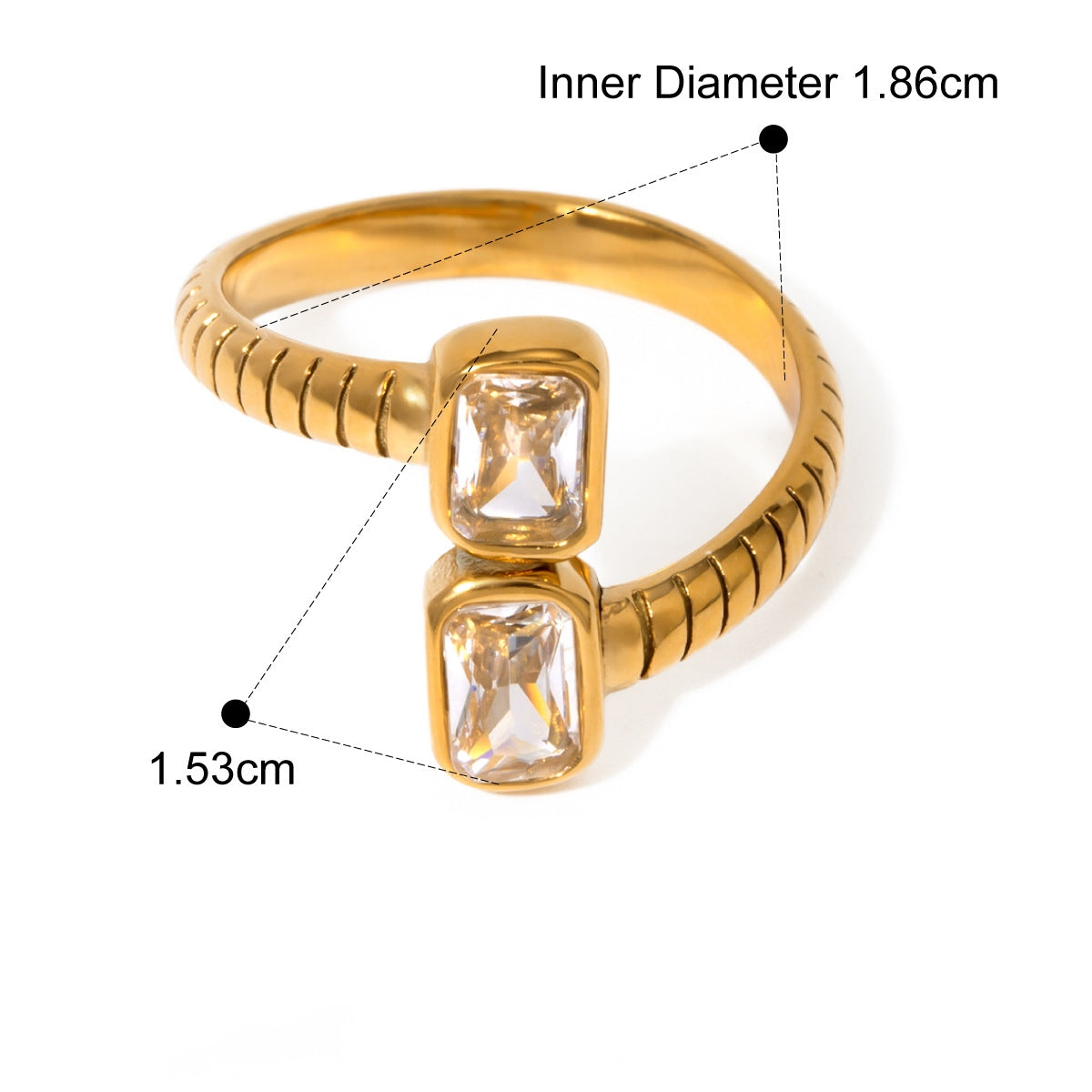 European American INS Style Simple Luxury Stackable Adjustable Non-Fading Ring  [260-264]