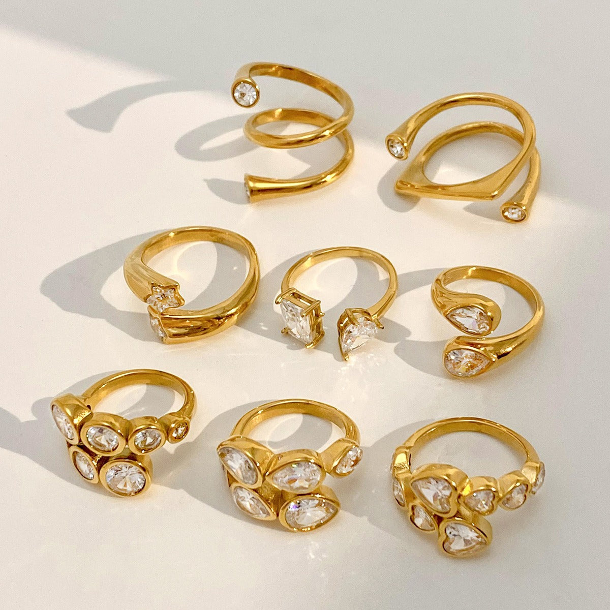 European American INS Style Simple Luxury Stackable Adjustable Non-Fading Ring  [260-264]