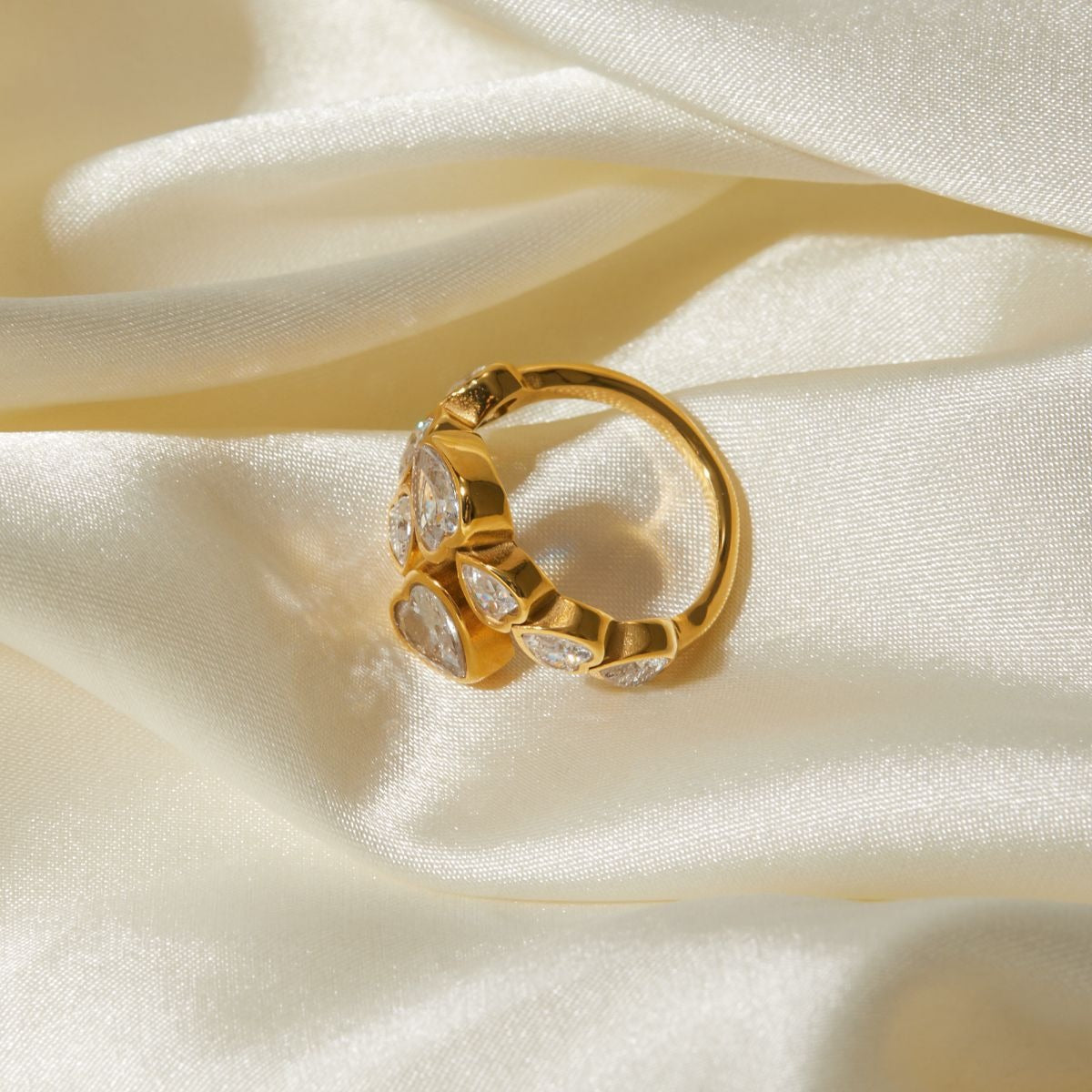 European American INS Style Simple Luxury Stackable Adjustable Non-Fading Ring  [260-264]