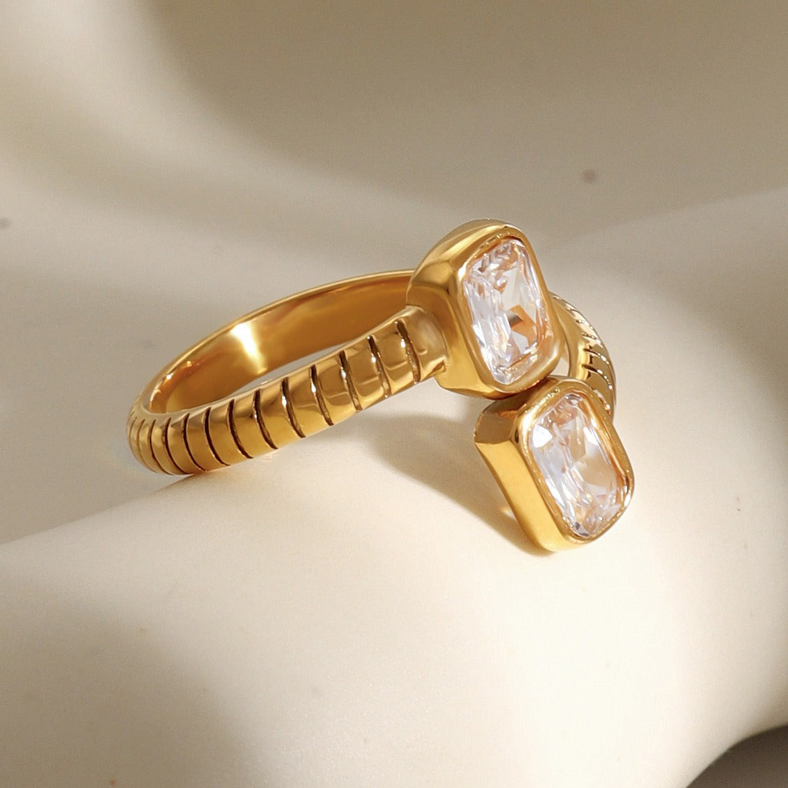 European American INS Style Simple Luxury Stackable Adjustable Non-Fading Ring  [260-264]