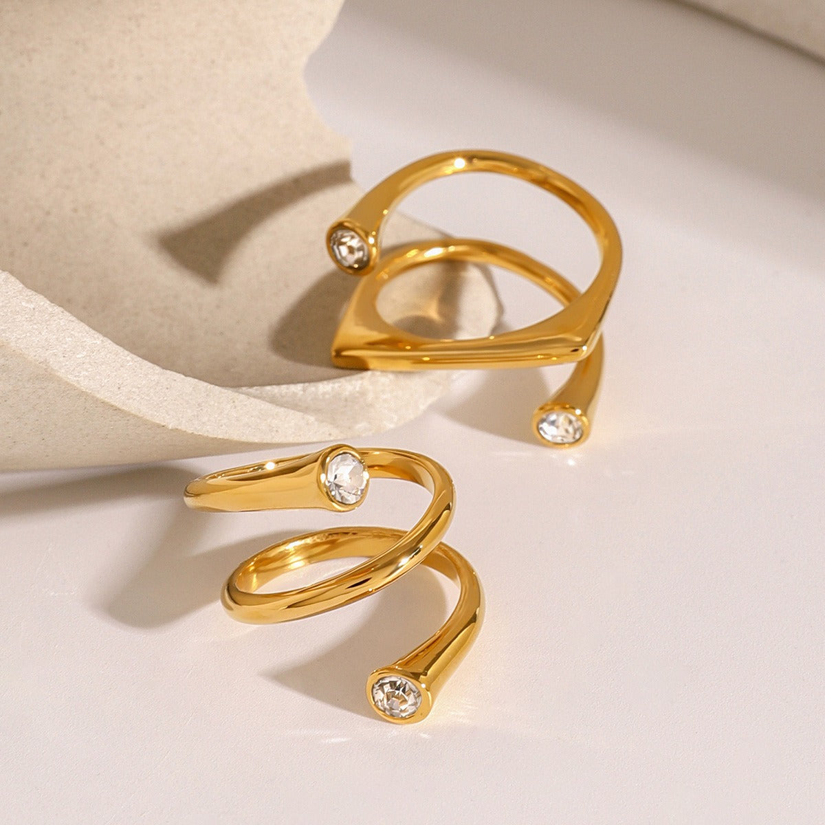 European American INS Style Simple Luxury Stackable Adjustable Non-Fading Ring  [260-264]