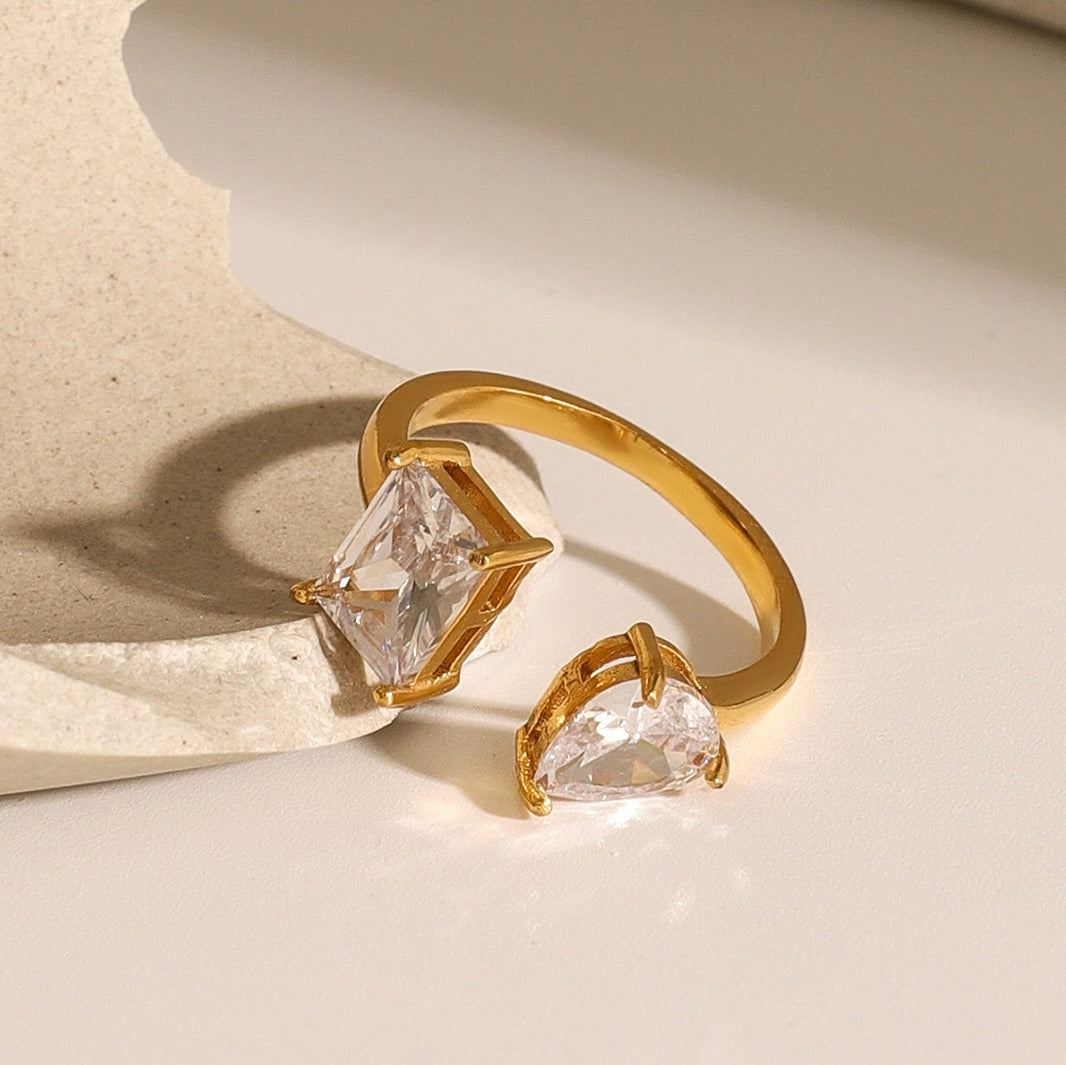 European American INS Style Simple Luxury Stackable Adjustable Non-Fading Ring  [260-264]