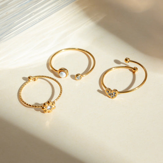 European American INS Style Simple Luxury Stackable Adjustable Non-Fading Ring  [260-264]