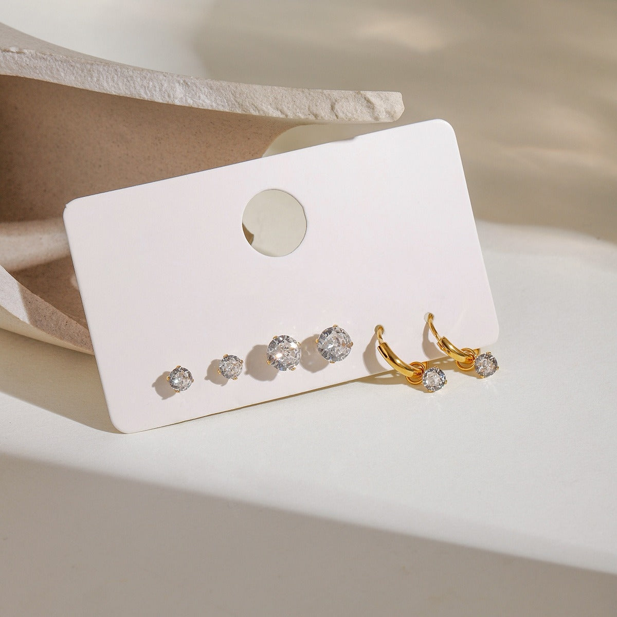 Delicate Earrings Latest Style  Set of Three Pairs [402]