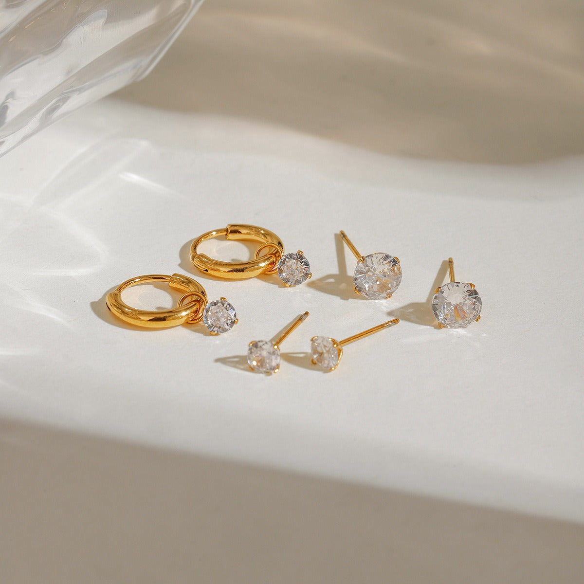 Delicate Earrings Latest Style  Set of Three Pairs [402]