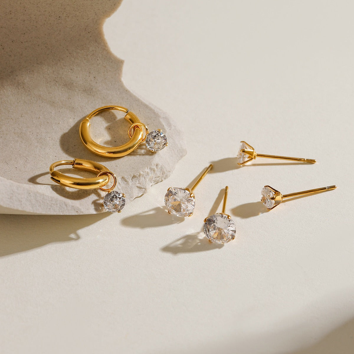 Delicate Earrings Latest Style  Set of Three Pairs [402]