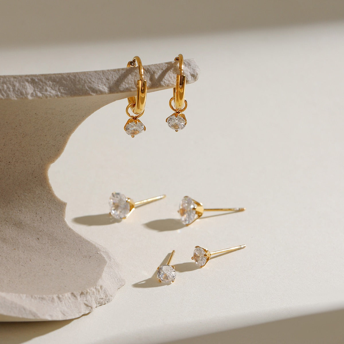Delicate Earrings Latest Style  Set of Three Pairs [402]
