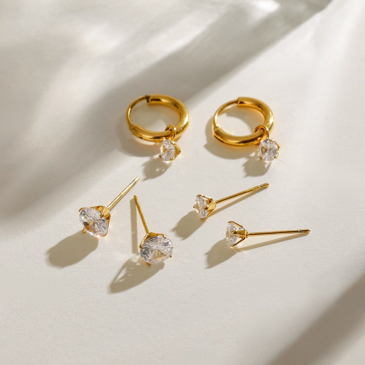 Delicate Earrings Latest Style  Set of Three Pairs [402]