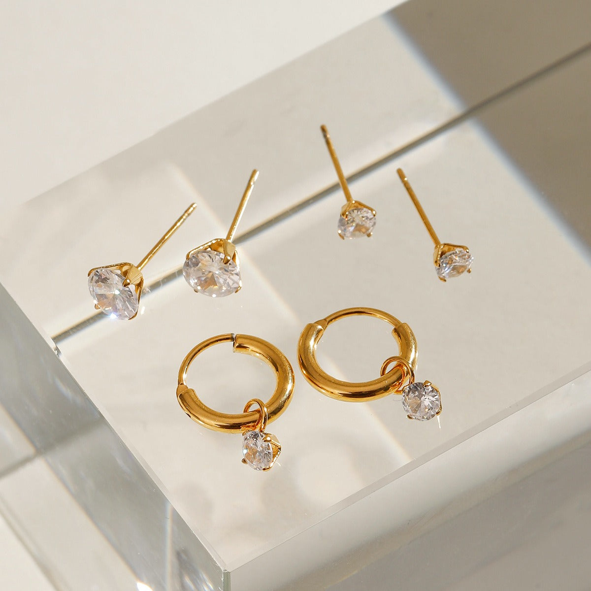 Delicate Earrings Latest Style  Set of Three Pairs [402]