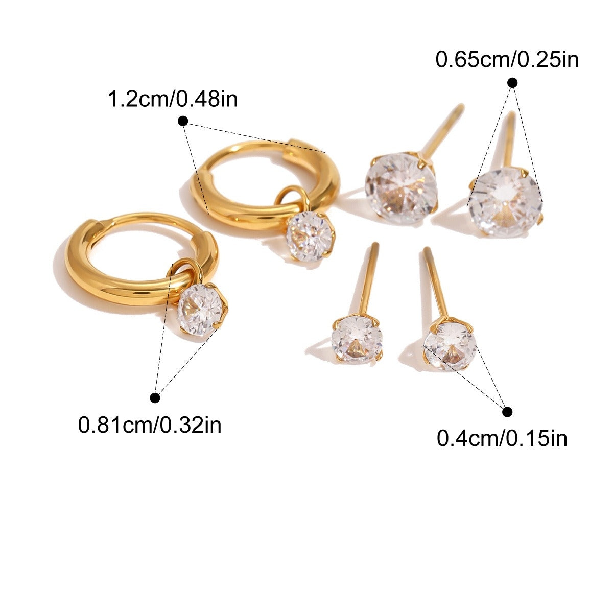 Delicate Earrings Latest Style  Set of Three Pairs [402]