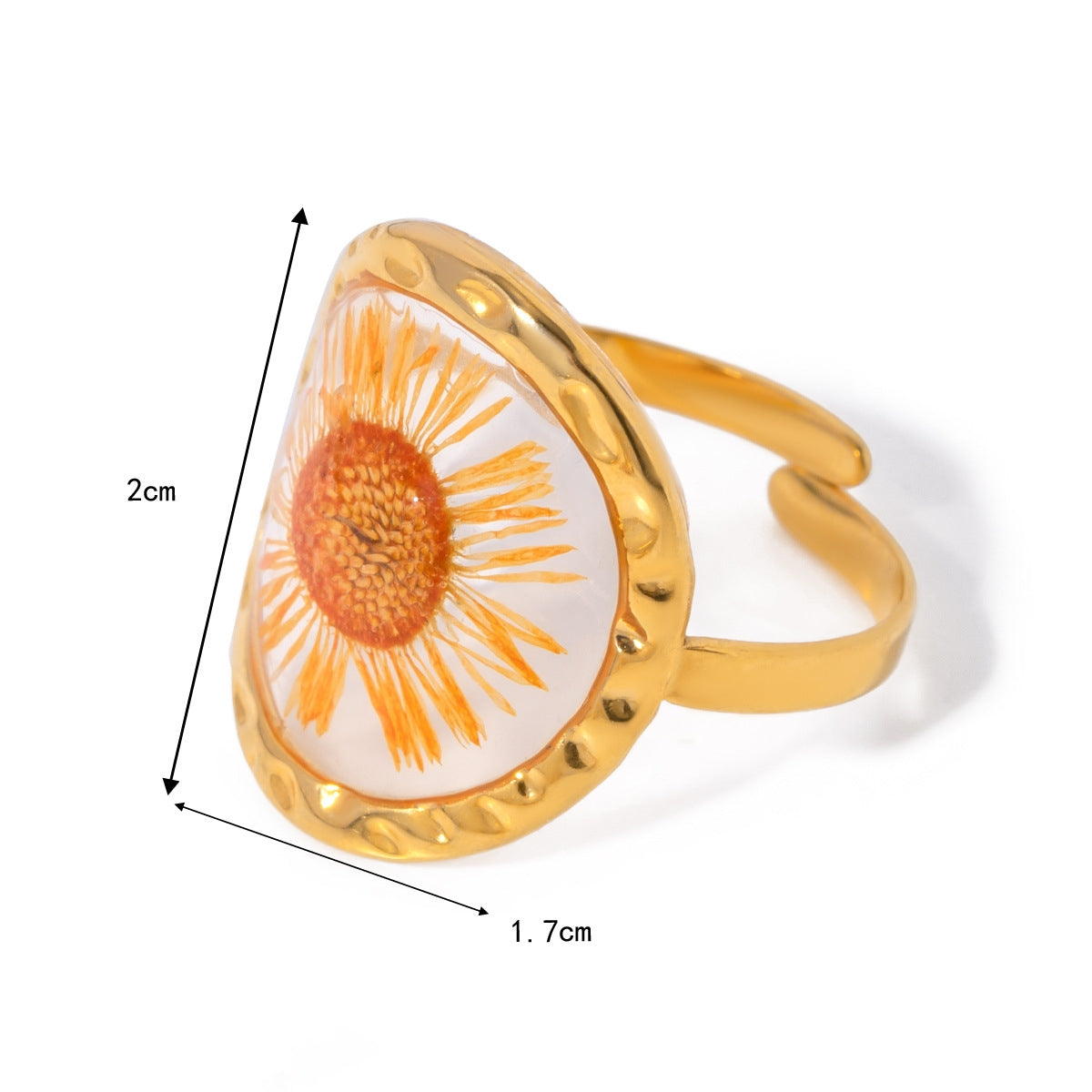 Gold Preserved Flower Ring Minority Simple Luxury Design Non-Fading [240-241]