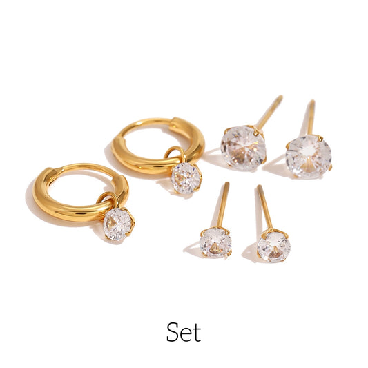 Delicate Earrings Latest Style  Set of Three Pairs [402]